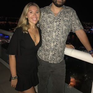 Black Wrap Mini Dress with Ruffles